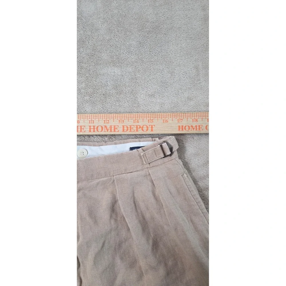 Vintage Polo Ralph Lauren Linen Blend Pants Men 32x28 Beige Pleared Cuffed Hem